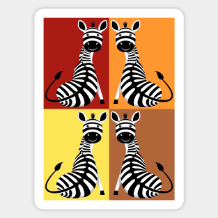 Hot Sitting Zebra Sticker